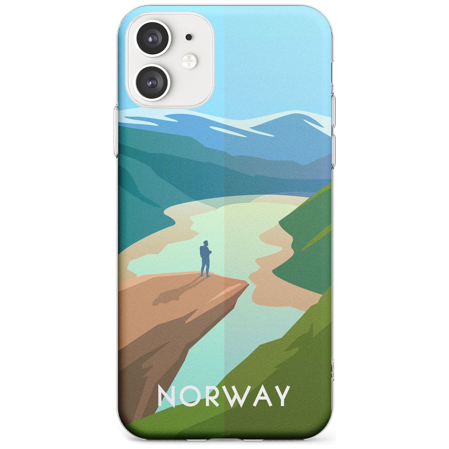 Vintage Travel Poster Norway Slim TPU Phone Case for iPhone 11