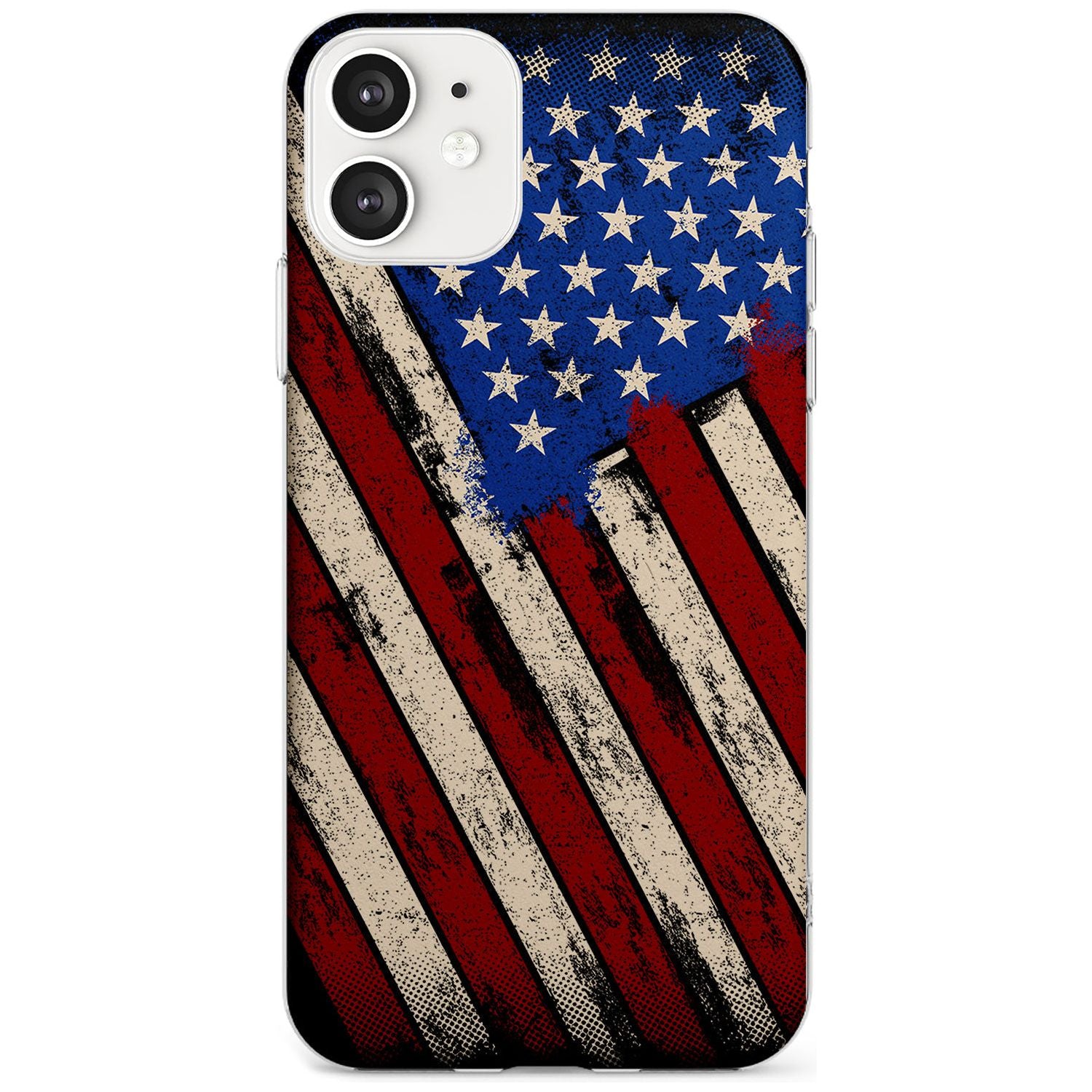 Distressed US Flag Slim TPU Phone Case for iPhone 11