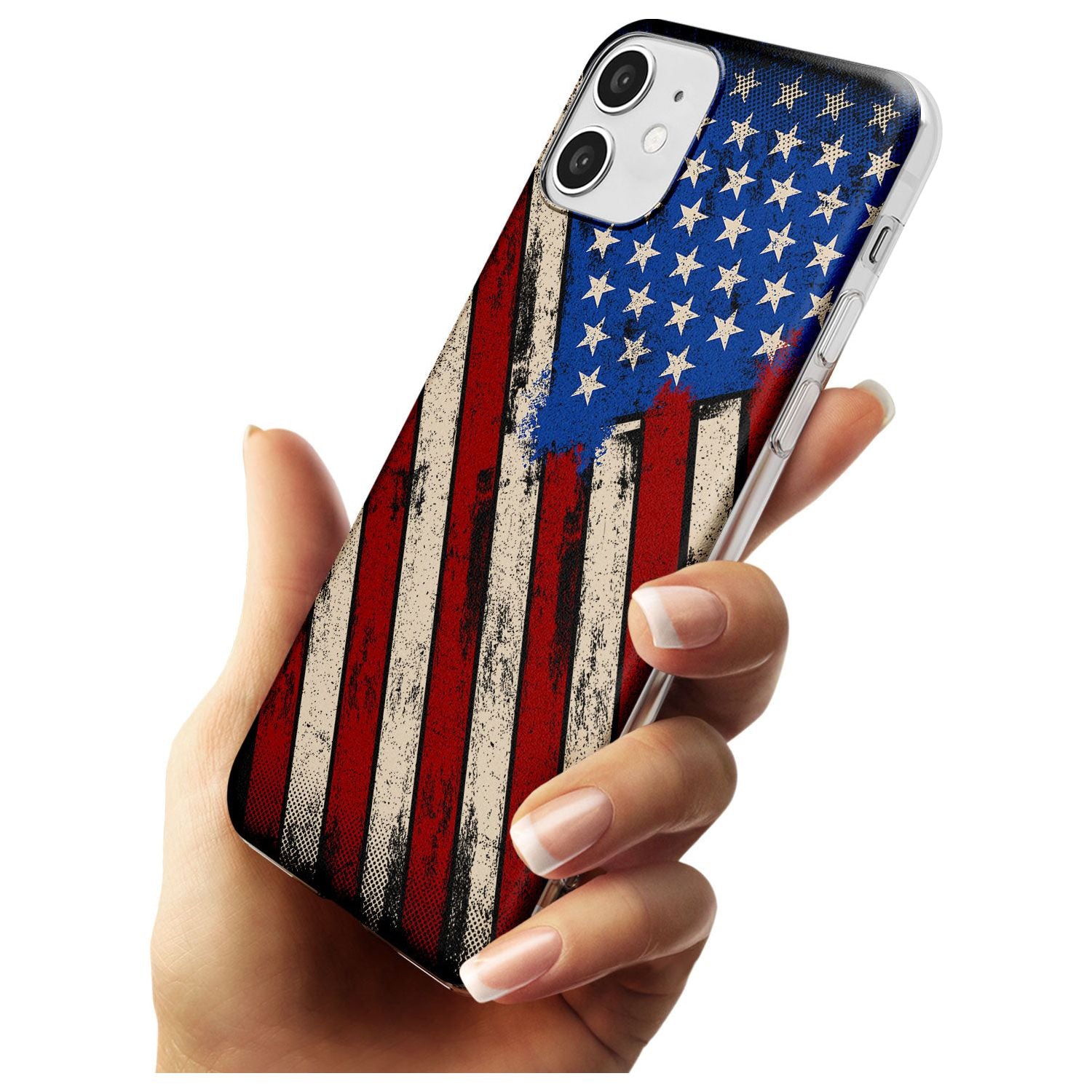 Distressed US Flag Slim TPU Phone Case for iPhone 11