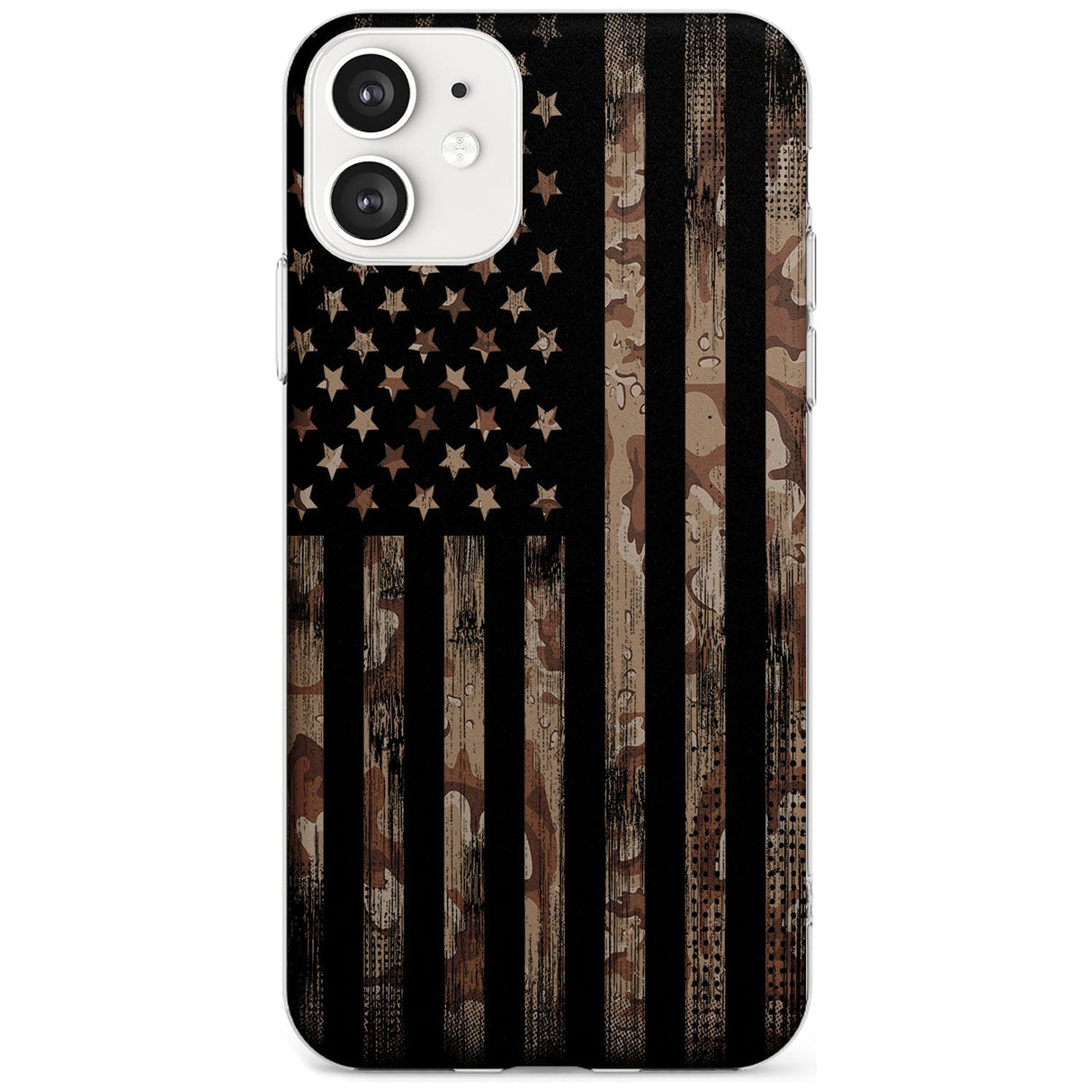 Desert Camo US Flag Slim TPU Phone Case for iPhone 11