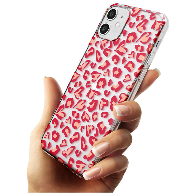 Heart Leopard Print Black Impact Phone Case for iPhone 11