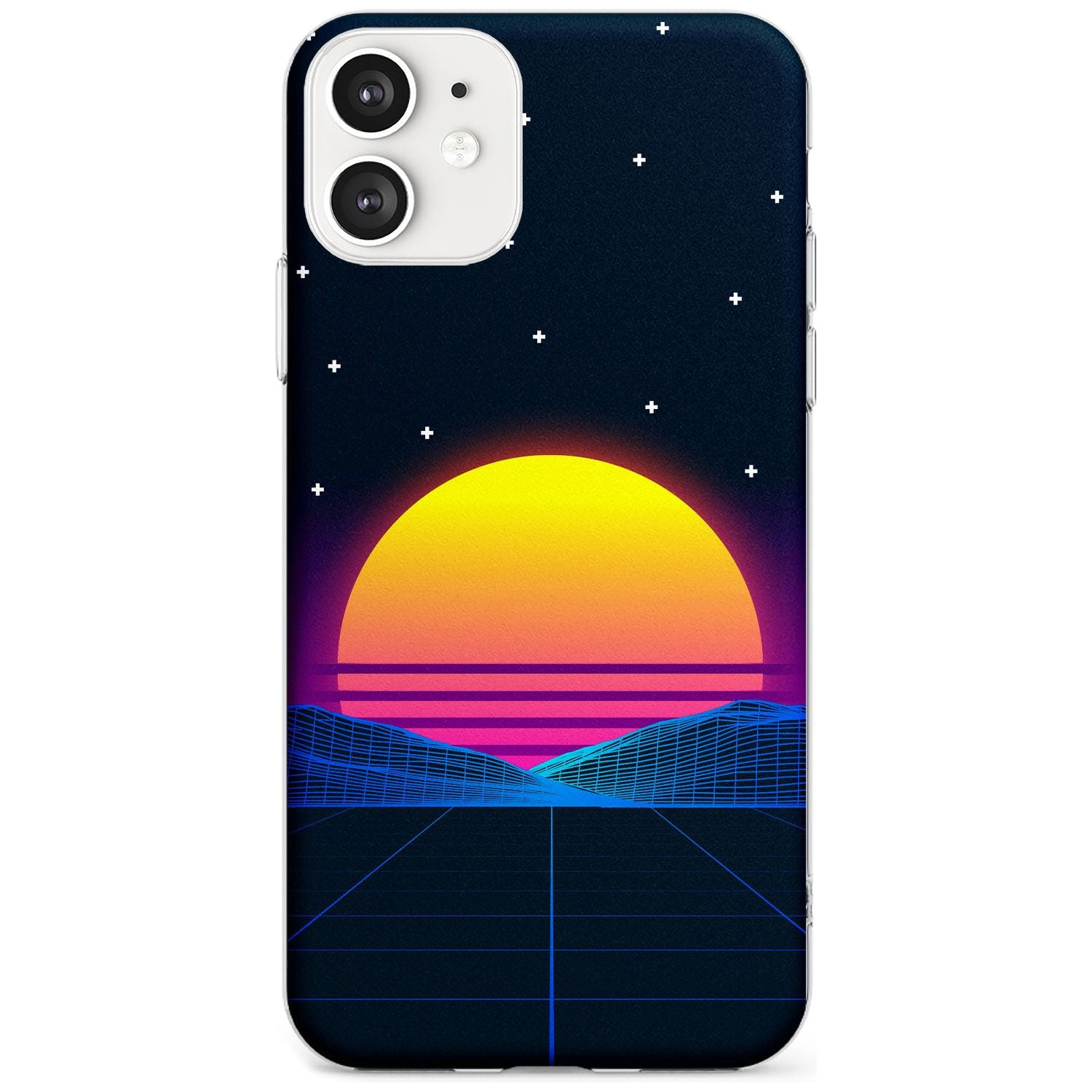 Retro Sunset Vaporwave Slim TPU Phone Case for iPhone 11
