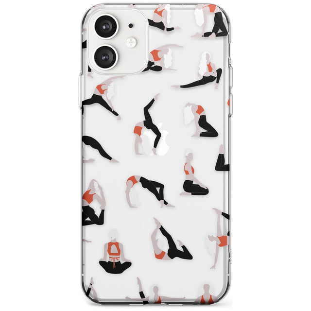 Yoga Poses Clear Black Impact Phone Case for iPhone 11