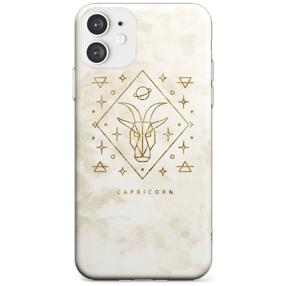 Capricorn Emblem - Solid Gold Marbled Design Slim TPU Phone Case for iPhone 11