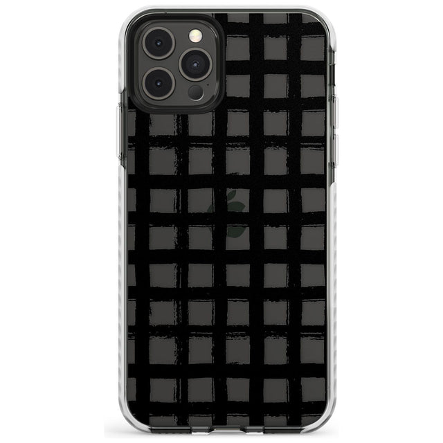Messy Black Grid - Clear Slim TPU Phone Case for iPhone 11 Pro Max