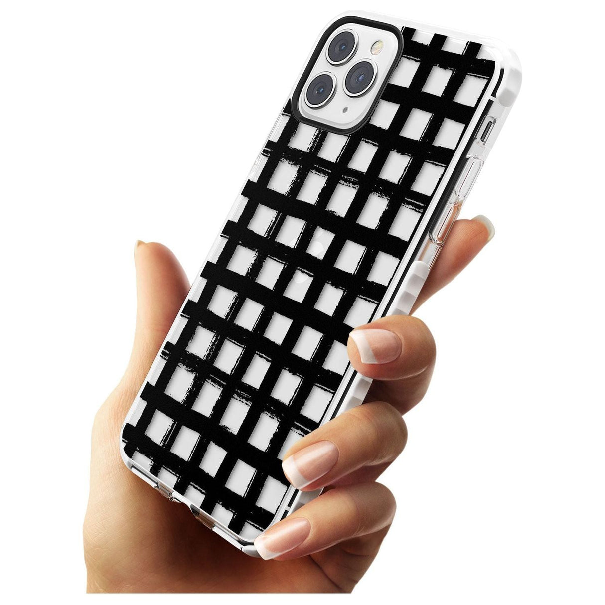 Messy Black Grid - Clear Slim TPU Phone Case for iPhone 11 Pro Max