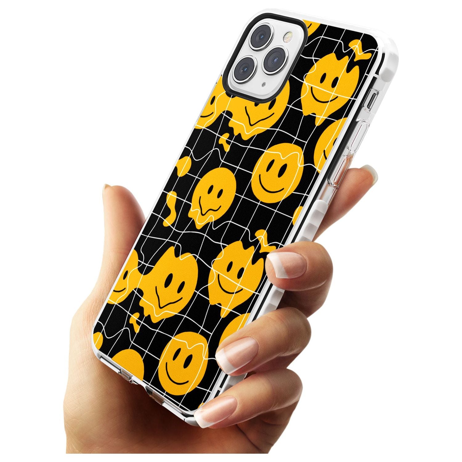 Acid Face Grid Pattern Impact Phone Case for iPhone 11 Pro Max