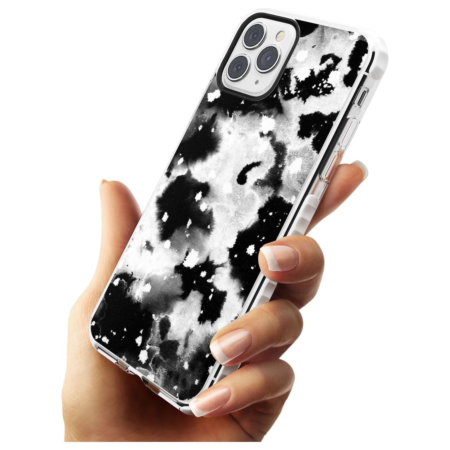 Black & White Acid Wash Tie-Dye Pattern Impact Phone Case for iPhone 11 Pro Max