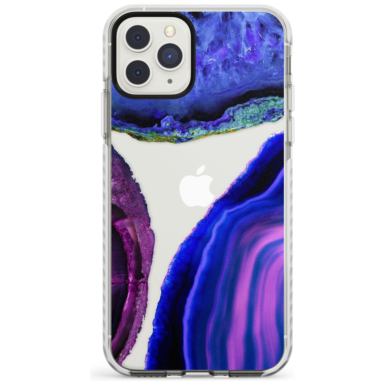 Purple & Blue Agate Gemstone Clear Design Impact Phone Case for iPhone 11 Pro Max