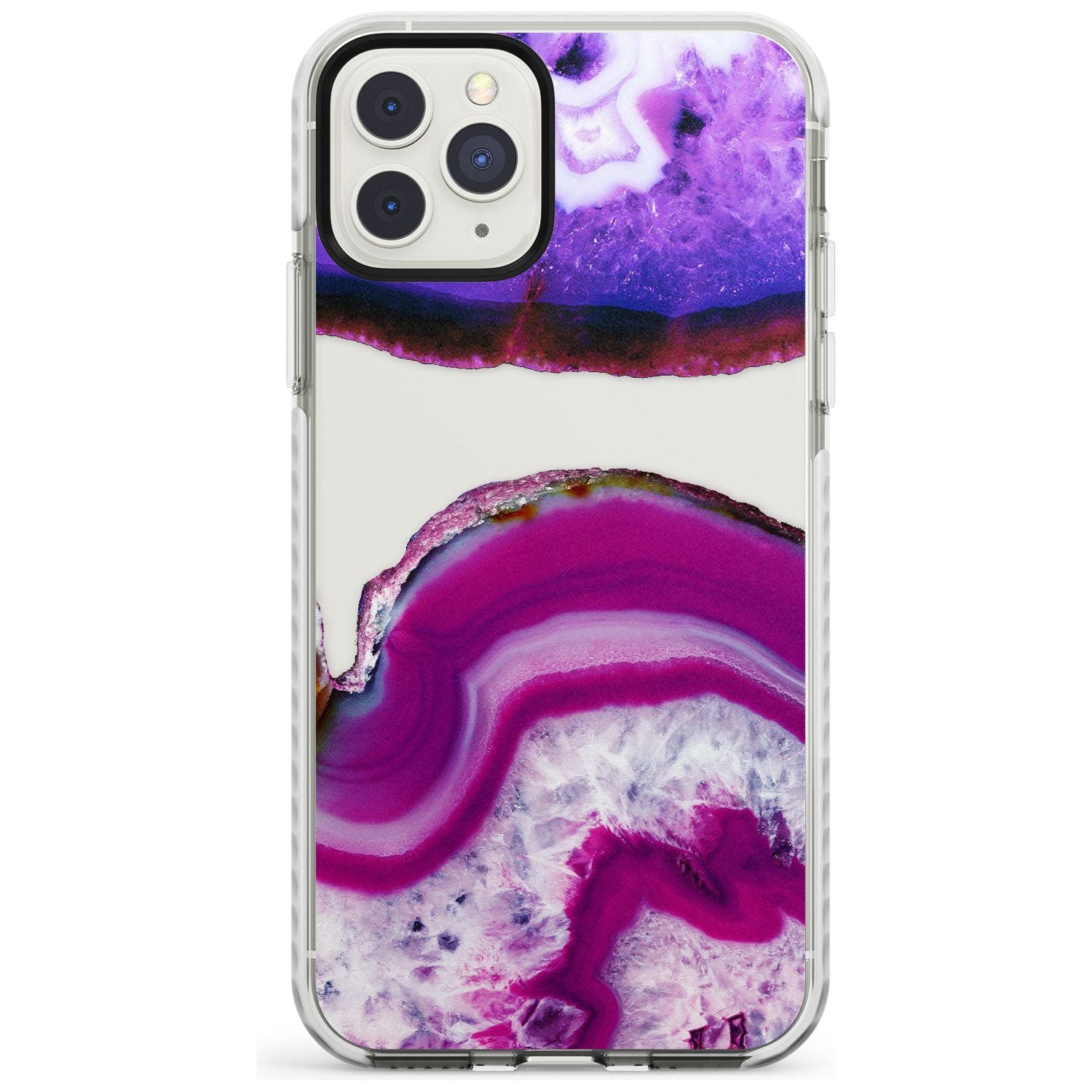 Purple & White Gemstone Crystal Clear Design Impact Phone Case for iPhone 11 Pro Max