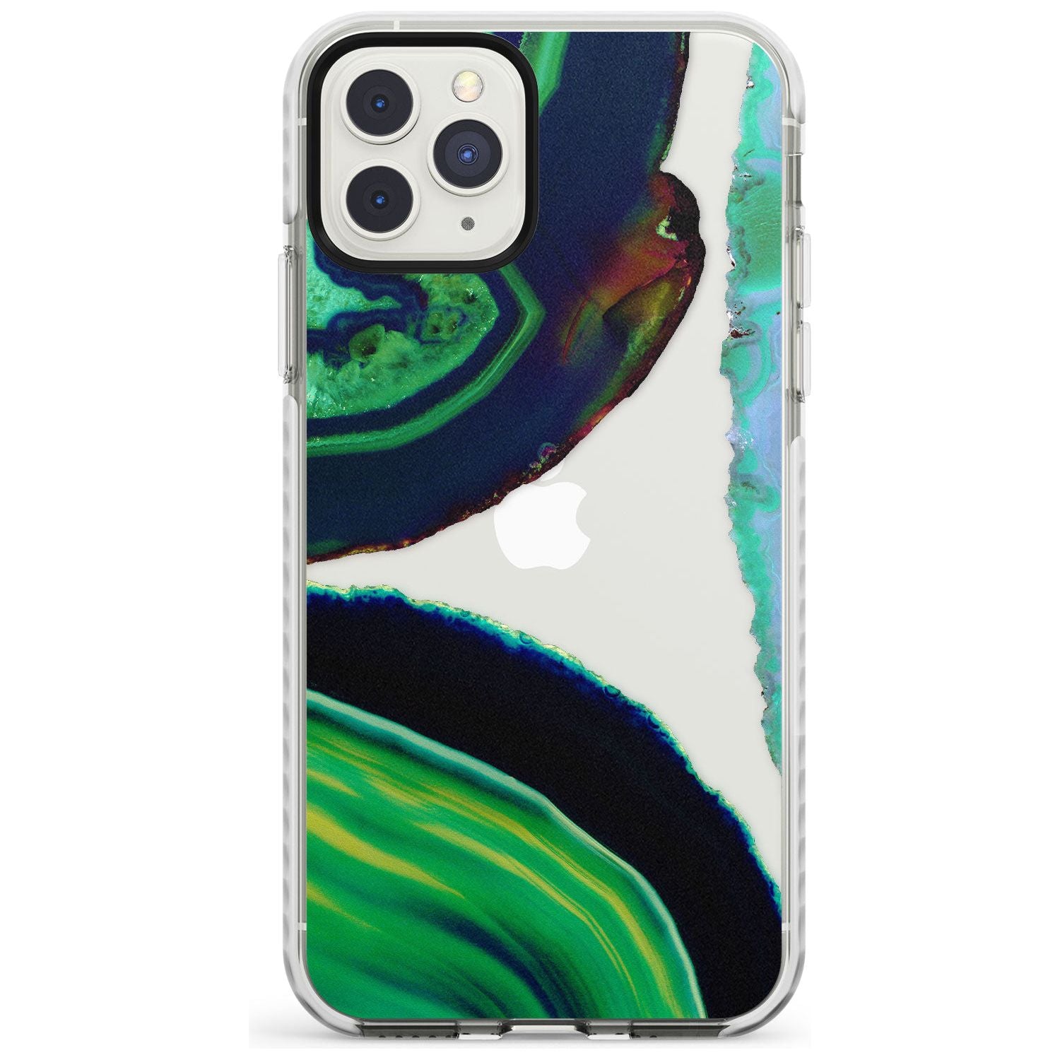 Green & Navy Gemstone Crystal Clear Design Impact Phone Case for iPhone 11 Pro Max