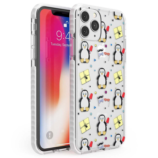 Cute Penguin Pattern Clear Phone Case iPhone 11 Pro Max / Impact Case,iPhone 11 Pro / Impact Case,iPhone 12 Pro / Impact Case,iPhone 12 Pro Max / Impact Case Blanc Space