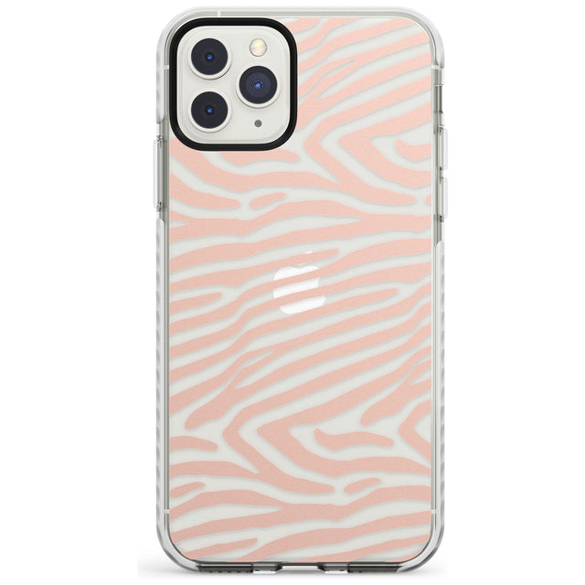 Horizontal Zebra Stripes Transparent Animal Print Phone Case iPhone 11 Pro Max / Impact Case,iPhone 11 Pro / Impact Case,iPhone 12 Pro / Impact Case,iPhone 12 Pro Max / Impact Case Blanc Space
