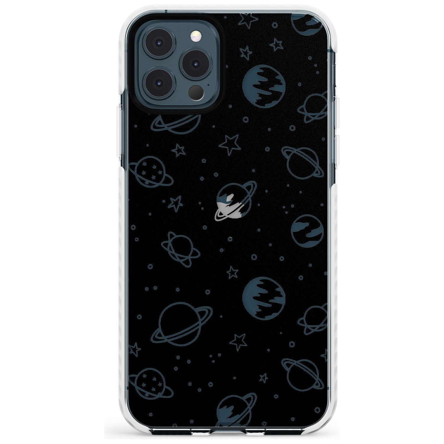 Outer Space Outlines: Clear on Black Slim TPU Phone Case for iPhone 11 Pro Max