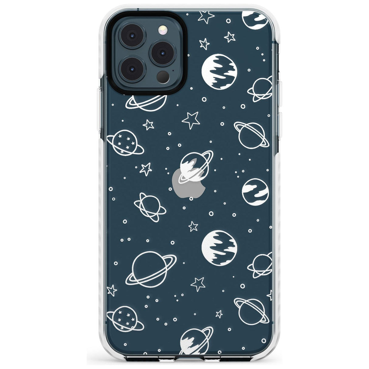 Outer Space Outlines: White on Clear Slim TPU Phone Case for iPhone 11 Pro Max