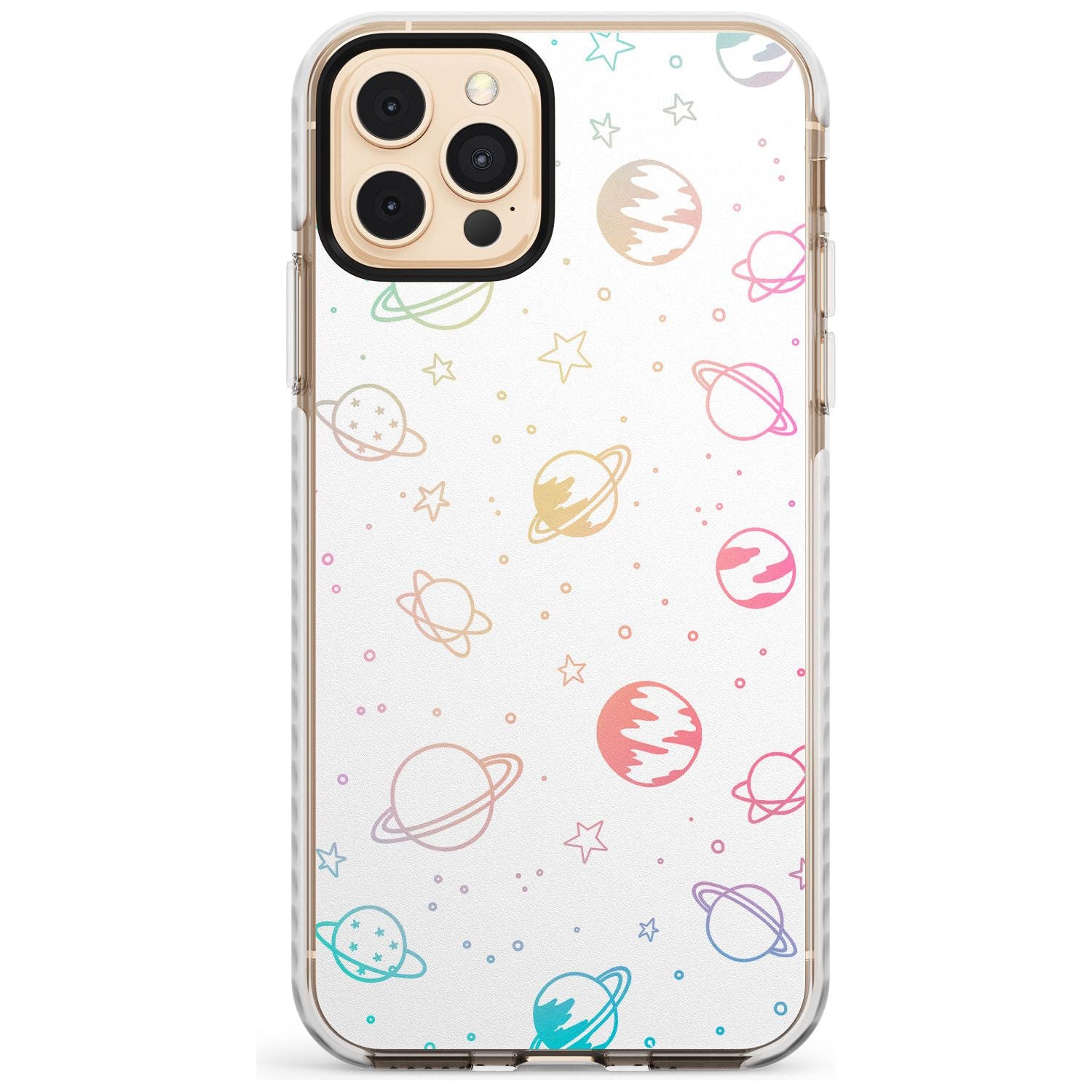 Outer Space Outlines: Pastels on White Slim TPU Phone Case for iPhone 11 Pro Max