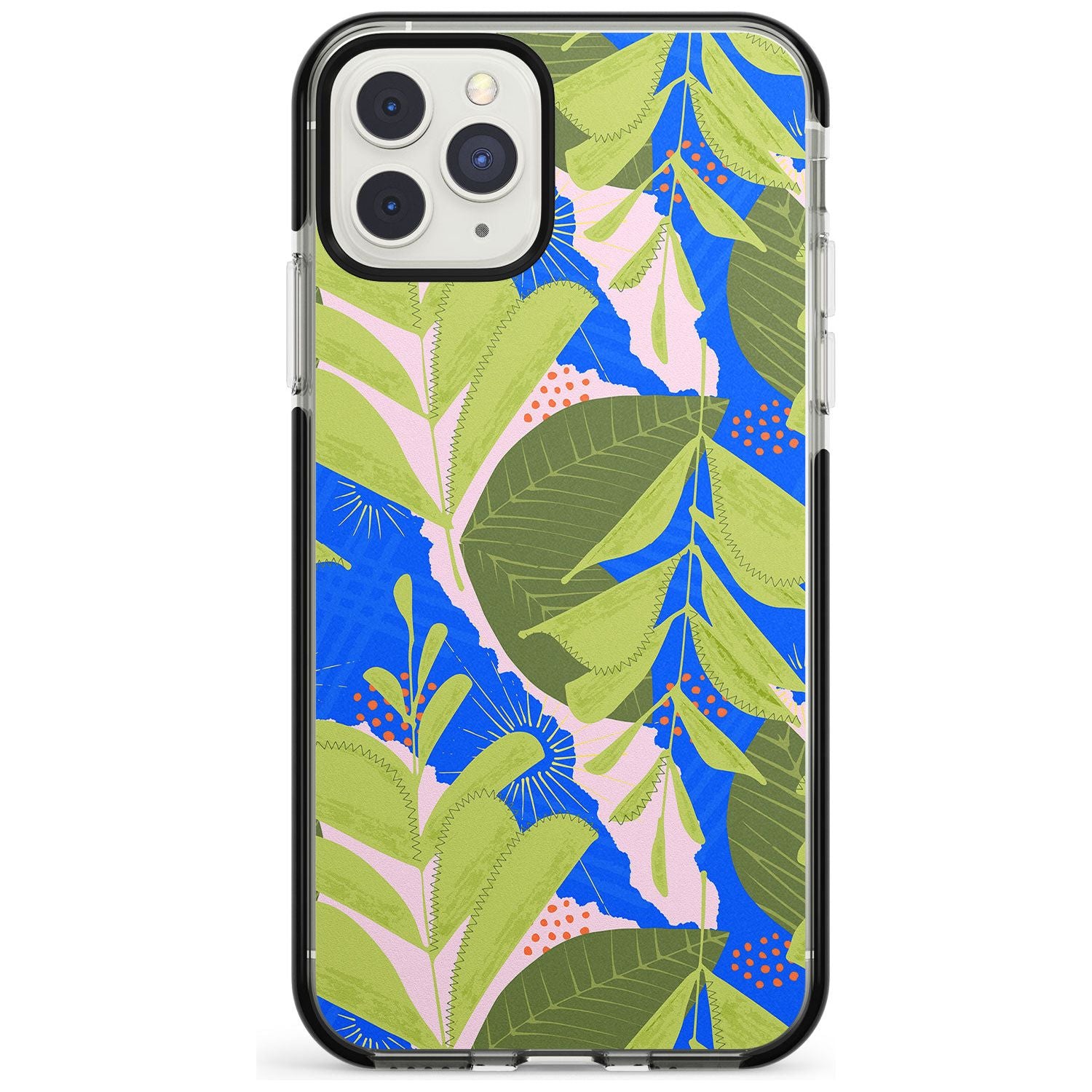 Fern Leaves Abstract Pattern iPhone Case  Black Impact Phone Case - Case Warehouse