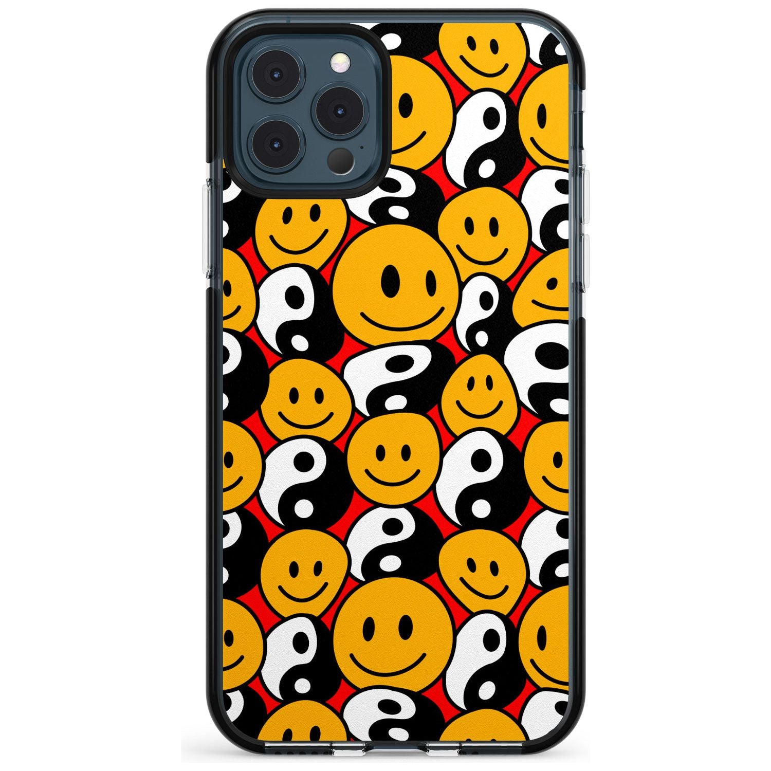 Yin Yang & Faces Black Impact Phone Case for iPhone 11