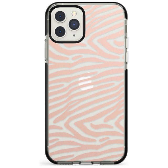 Horizontal Zebra Stripes Transparent Animal Print Phone Case iPhone 11 Pro Max / Black Impact Case,iPhone 11 Pro / Black Impact Case,iPhone 12 Pro Max / Black Impact Case Blanc Space