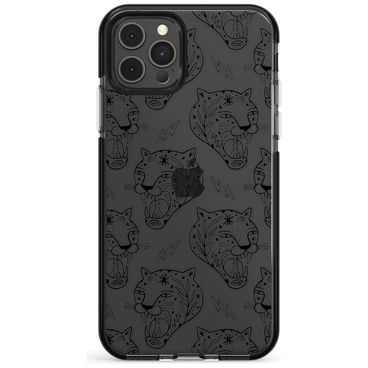 Black Tiger Roar Pattern Black Impact Phone Case for iPhone 11