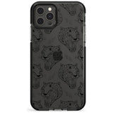 Black Tiger Roar Pattern Black Impact Phone Case for iPhone 11