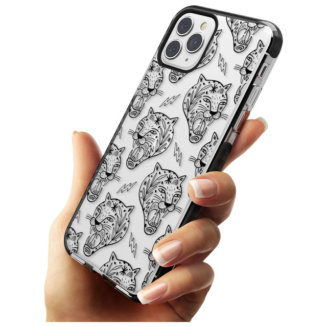 Black Tiger Roar Pattern Black Impact Phone Case for iPhone 11