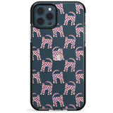 Pink and Blue Cat Pattern Black Impact Phone Case for iPhone 11