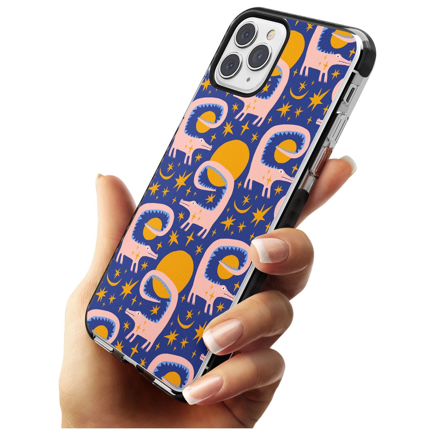 Sun Croc Pattern Black Impact Phone Case for iPhone 11