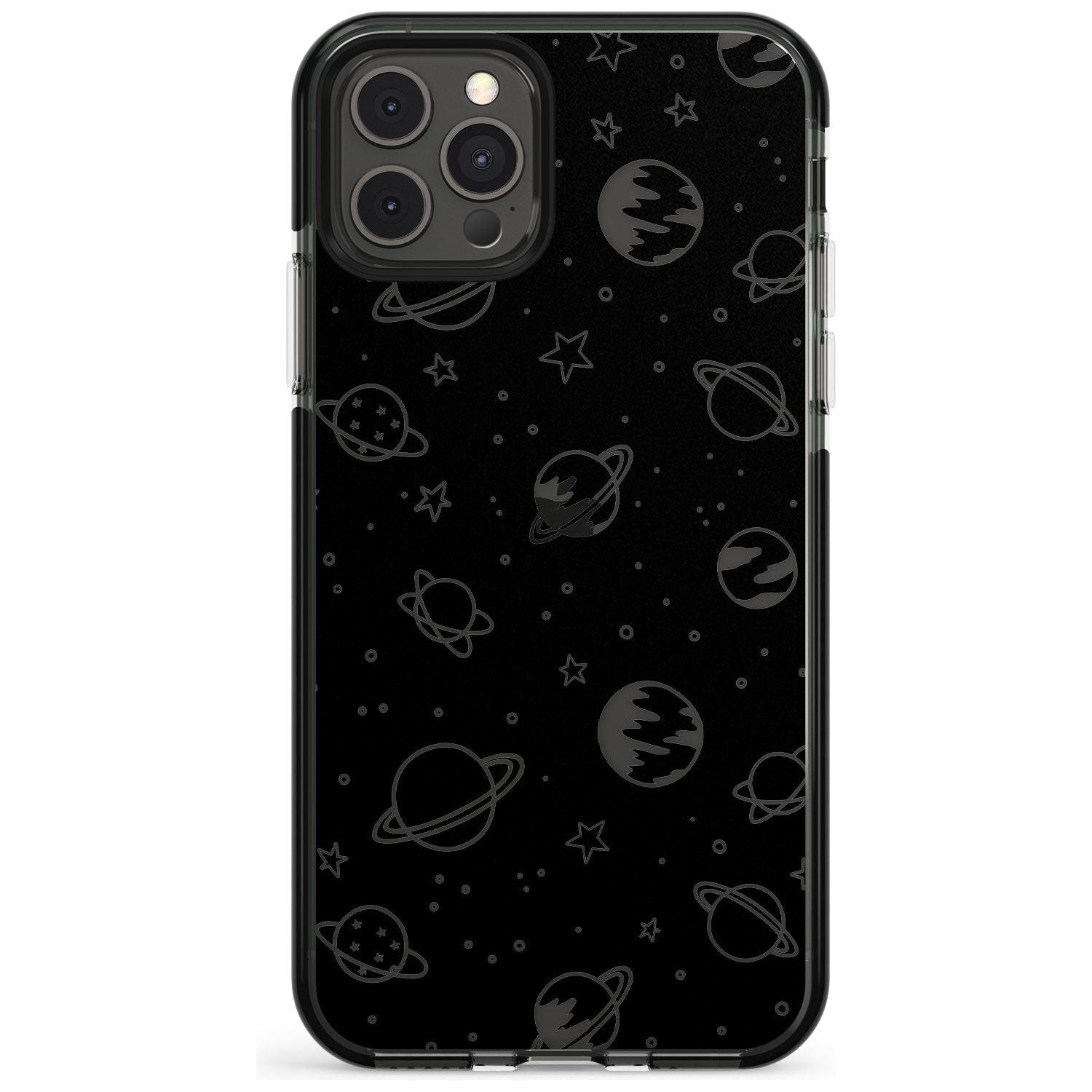 Outer Space Outlines: Clear on Black Pink Fade Impact Phone Case for iPhone 11