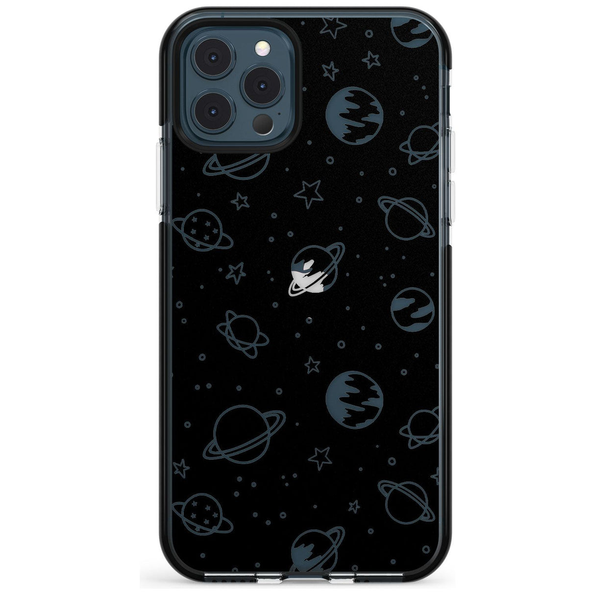 Outer Space Outlines: Clear on Black Pink Fade Impact Phone Case for iPhone 11