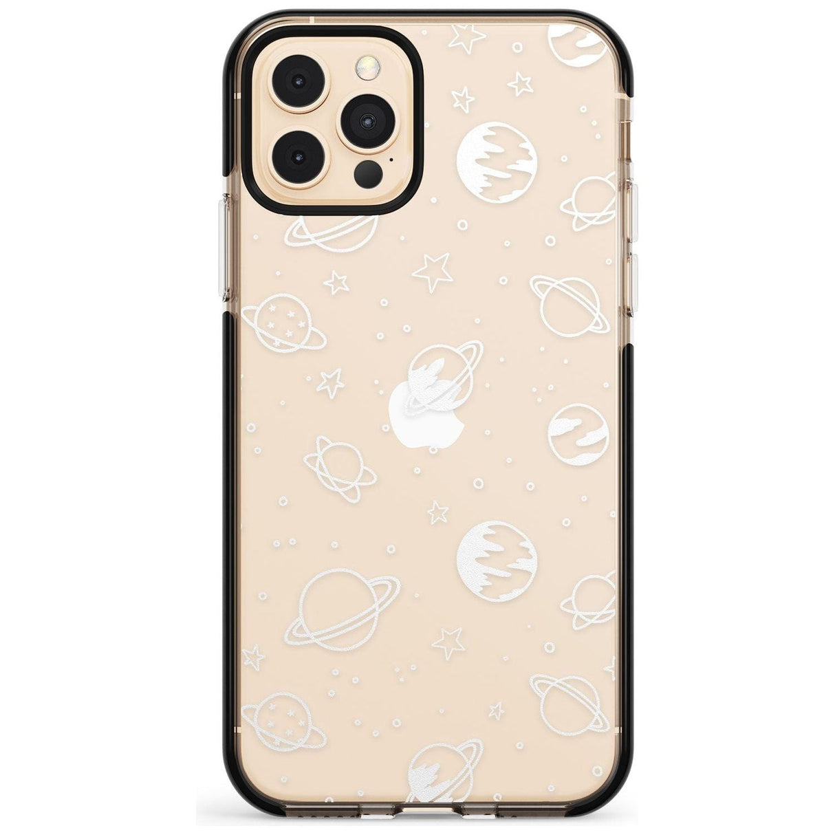 Outer Space Outlines: White on Clear Pink Fade Impact Phone Case for iPhone 11