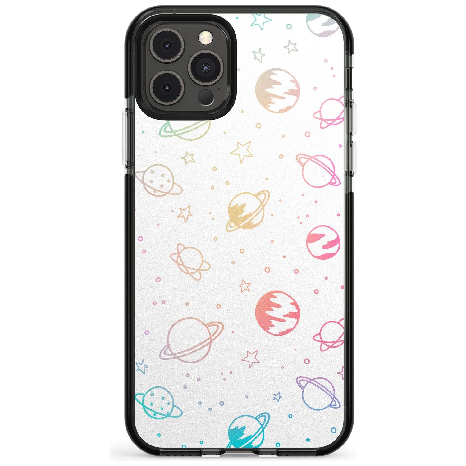 Outer Space Outlines: Pastels on White Pink Fade Impact Phone Case for iPhone 11
