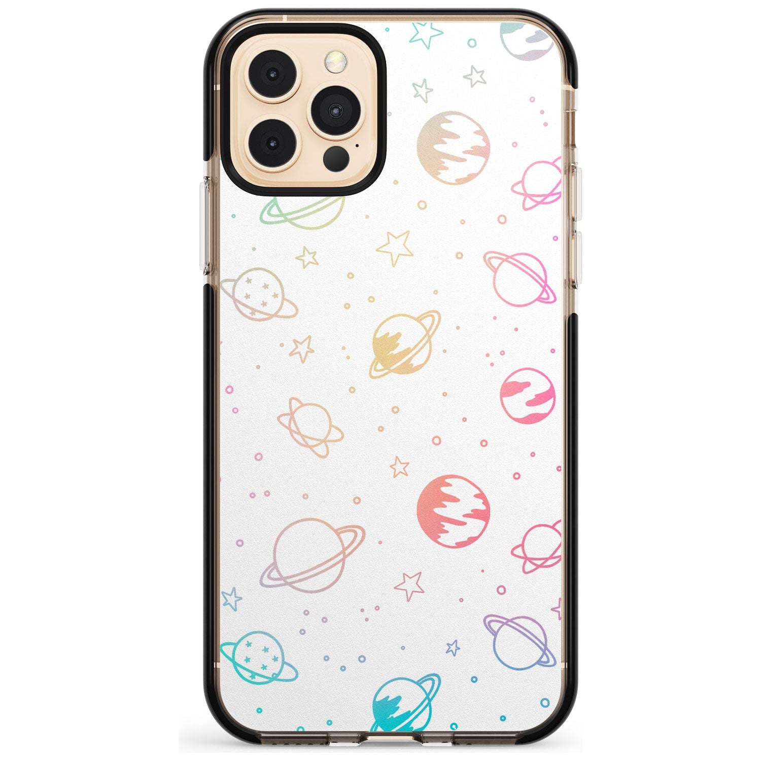Outer Space Outlines: Pastels on White Pink Fade Impact Phone Case for iPhone 11