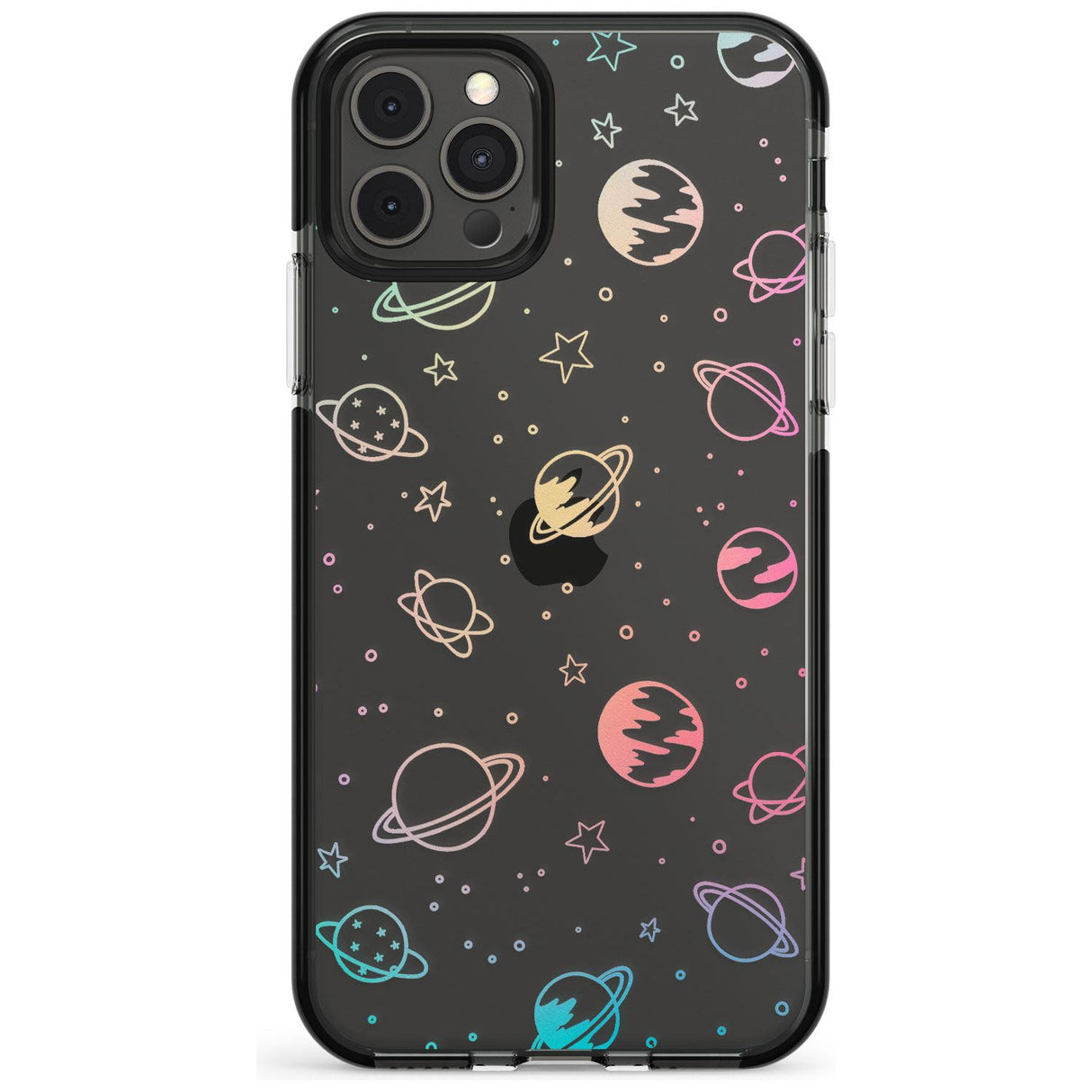 Outer Space Outlines: Pastels on Clear Pink Fade Impact Phone Case for iPhone 11