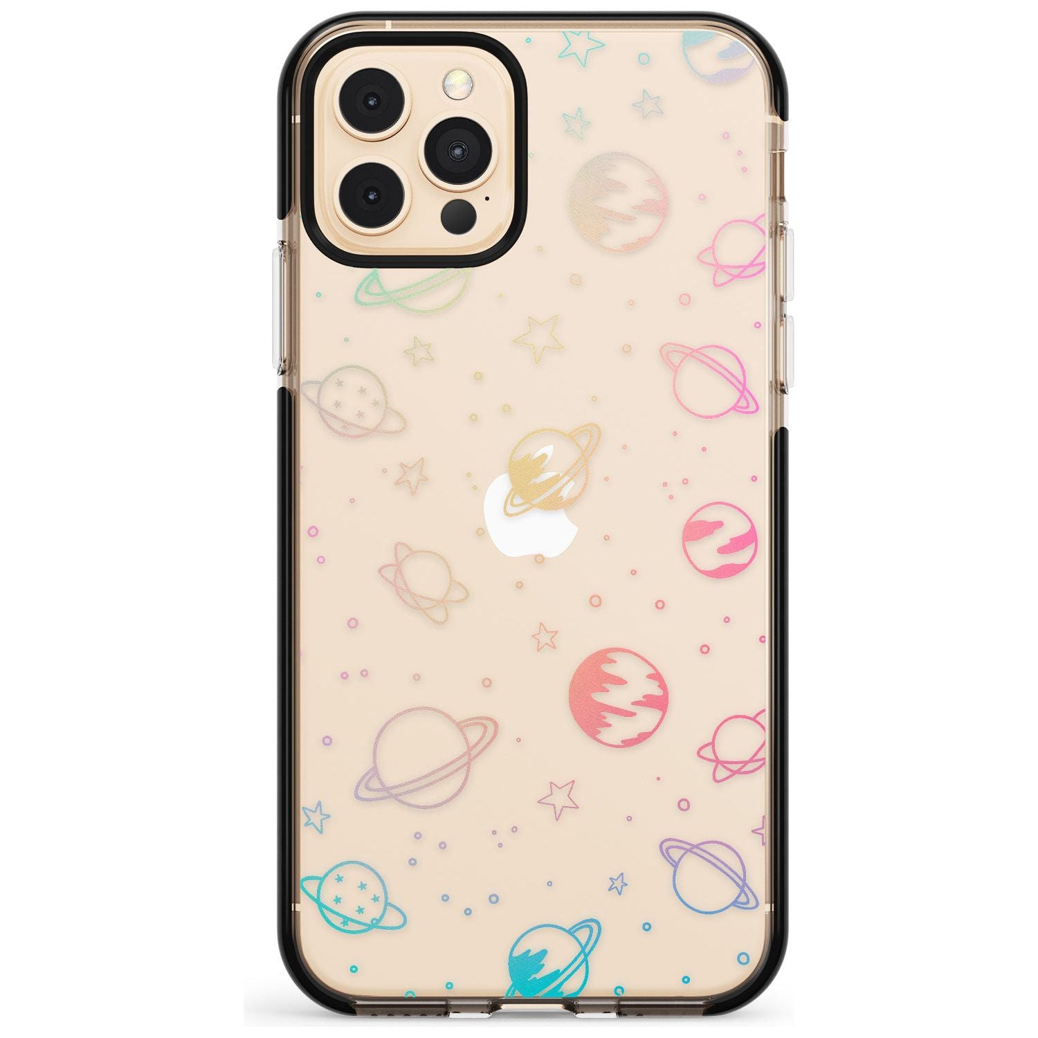 Outer Space Outlines: Pastels on Clear Pink Fade Impact Phone Case for iPhone 11