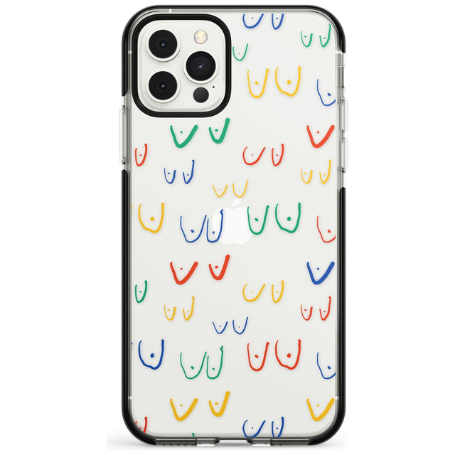 Boob Pattern (Mixed Colours) Pink Fade Impact Phone Case for iPhone 11