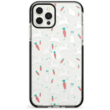 White Bunnies and Carrots Black Impact Phone Case for iPhone 11