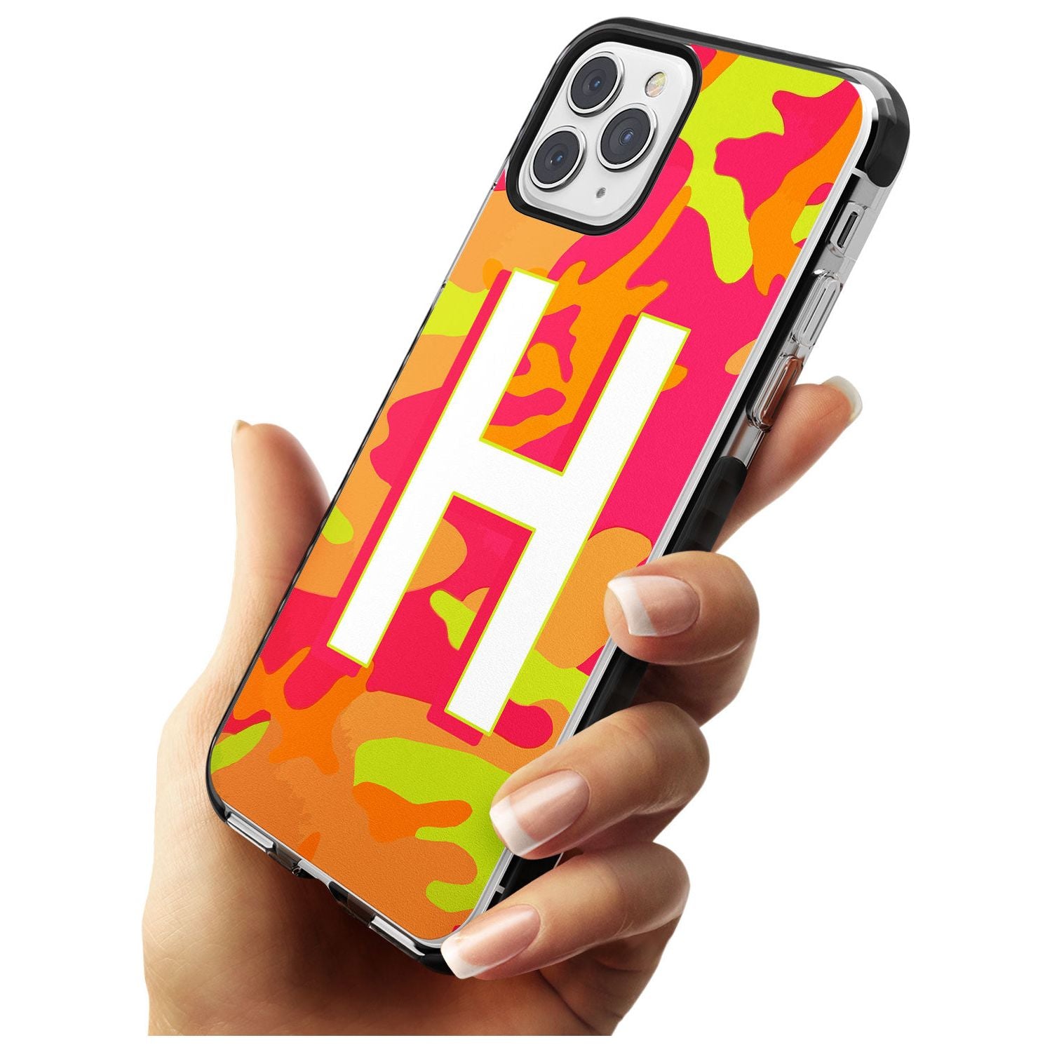 Bright Neon Camo Solid Monogram iPhone Case   Custom Phone Case - Case Warehouse