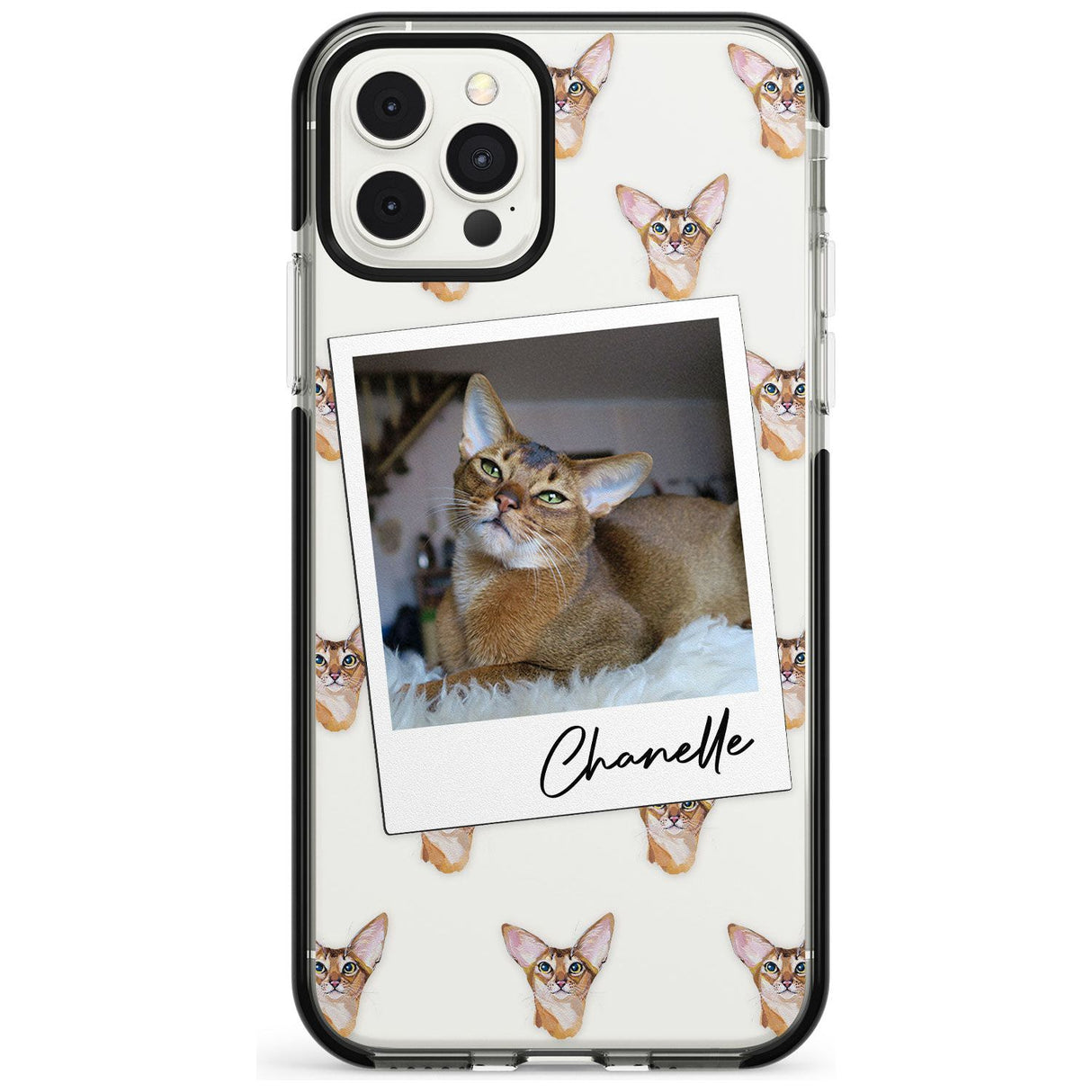 Personalised Abyssinian Cat Photo Black Impact Phone Case for iPhone 11