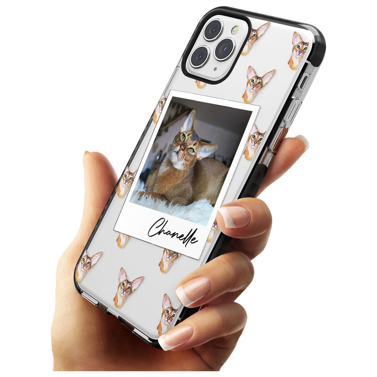 Personalised Abyssinian Cat Photo Black Impact Phone Case for iPhone 11