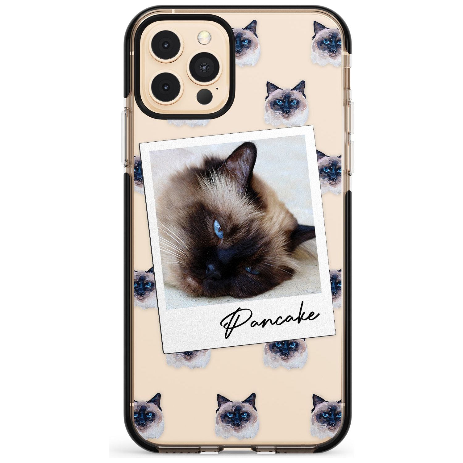 Personalised Burmese Cat Photo Black Impact Phone Case for iPhone 11