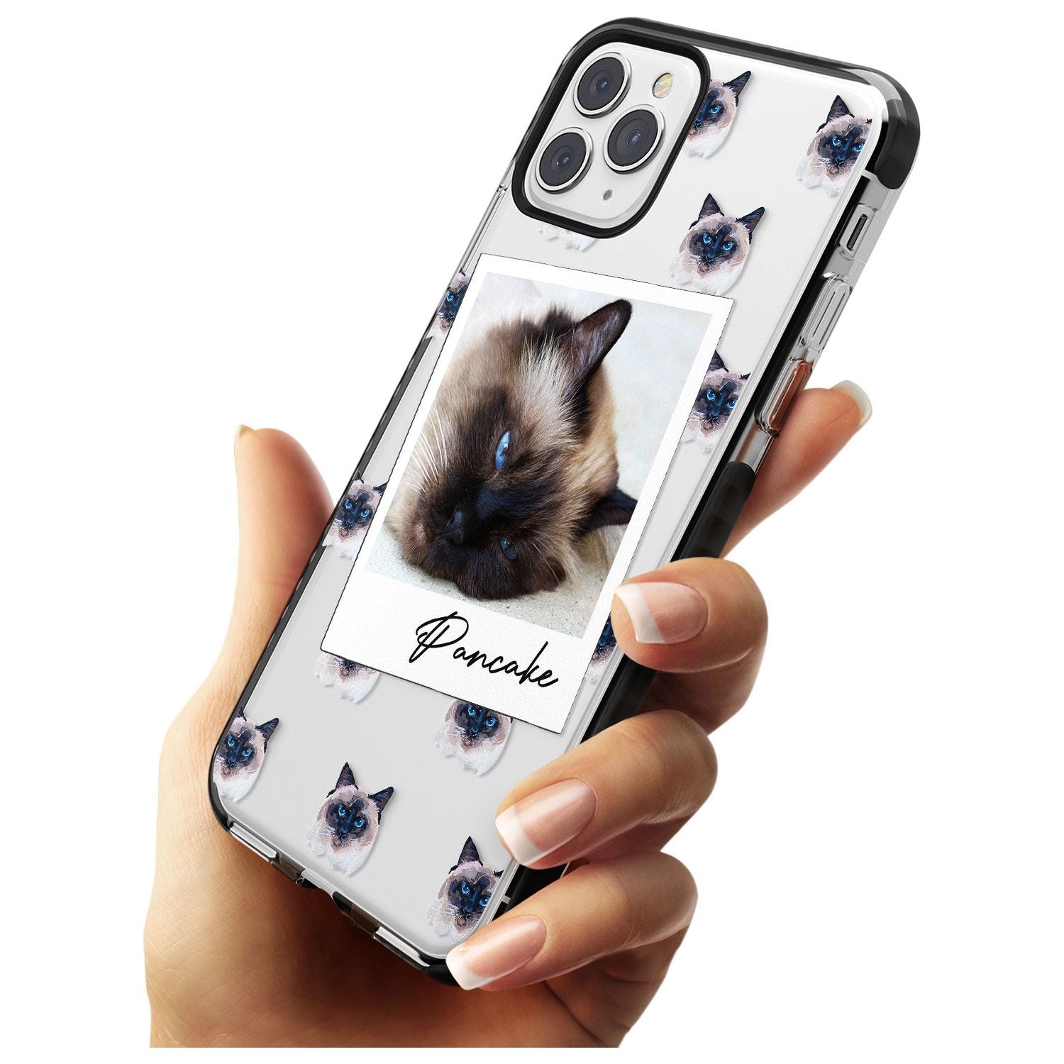 Personalised Burmese Cat Photo Black Impact Phone Case for iPhone 11