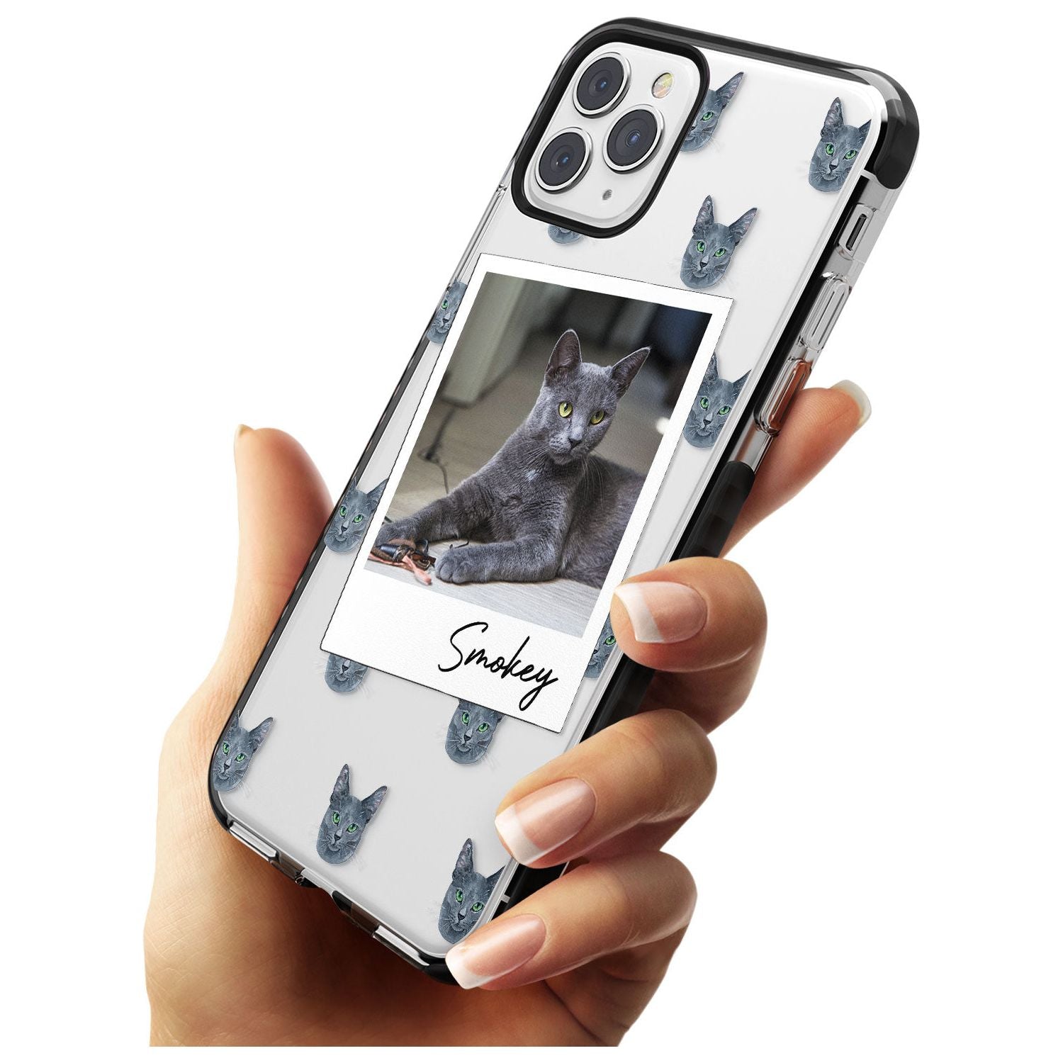 Personalised Korat Cat Photo Black Impact Phone Case for iPhone 11
