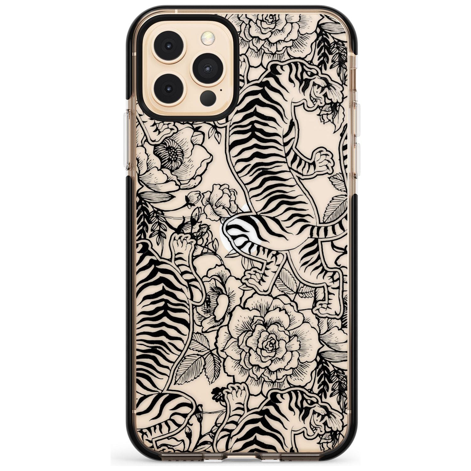 Personalised Chinese Tiger Pattern Black Impact Phone Case for iPhone 11