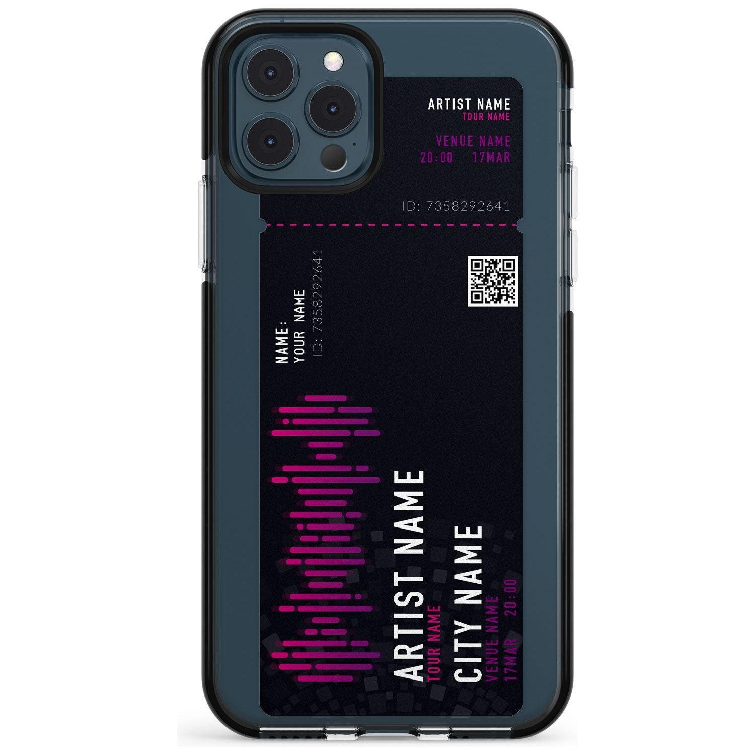Personalised Concert Ticket Black Impact Phone Case for iPhone 11
