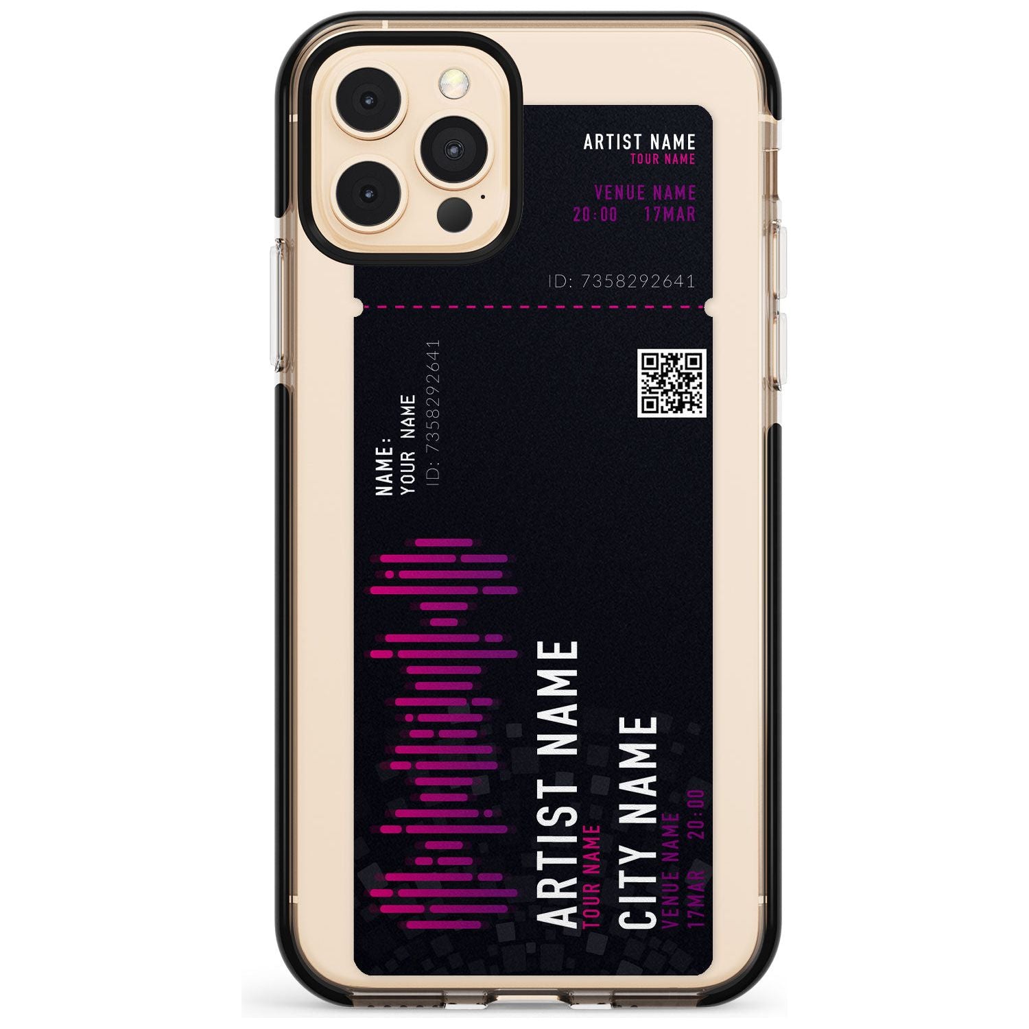 Personalised Concert Ticket Black Impact Phone Case for iPhone 11