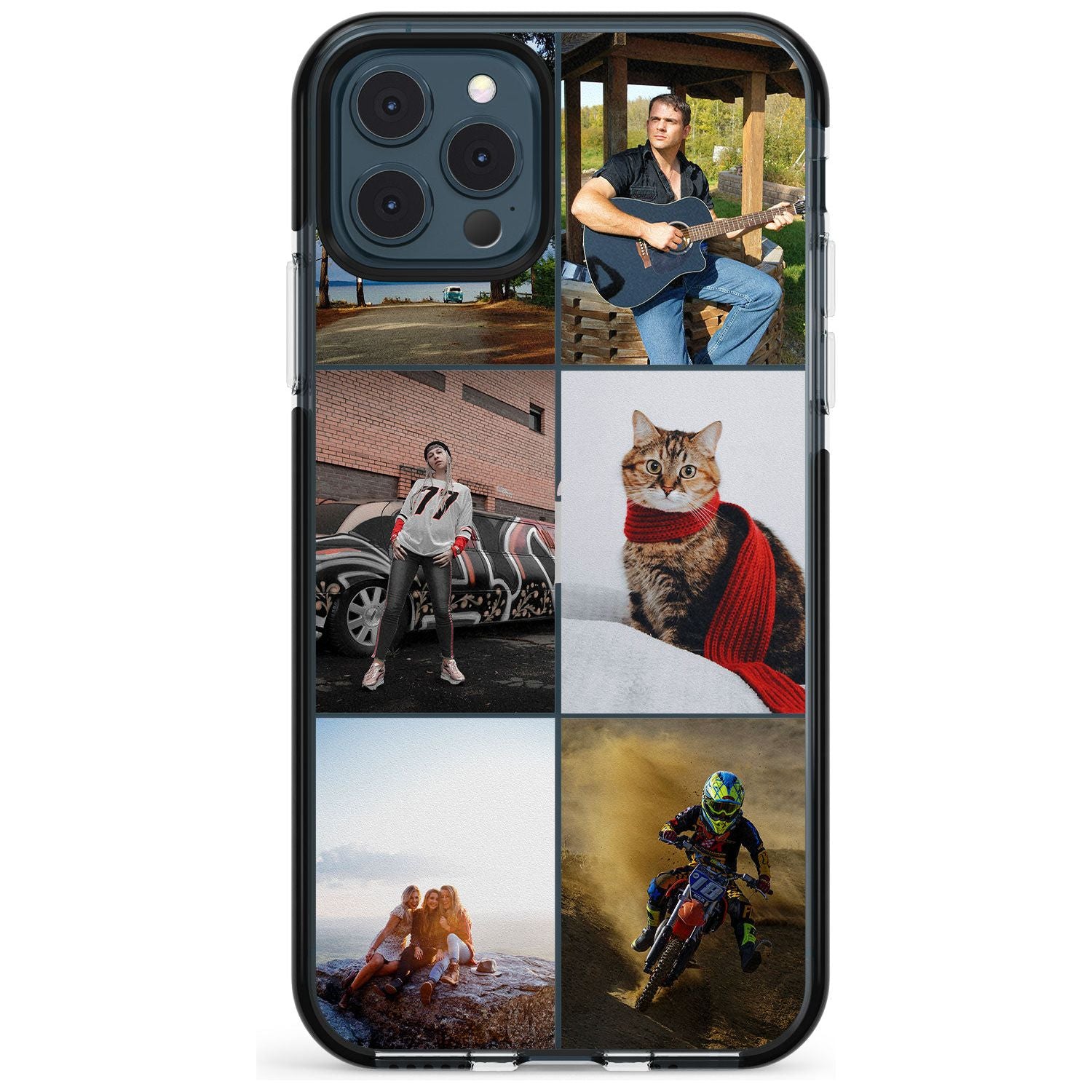 6 Photo Grid  Pink Fade Impact Phone Case for iPhone 11