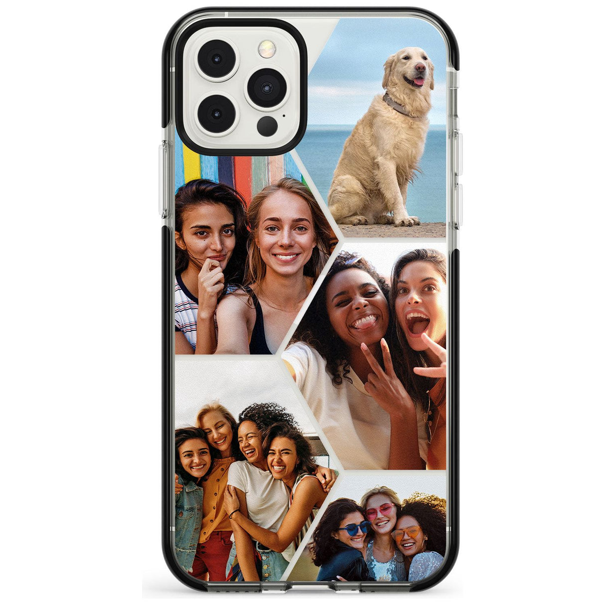 Personalised Heart Photo Grid Impact Phone Case for iPhone 11, iphone 12