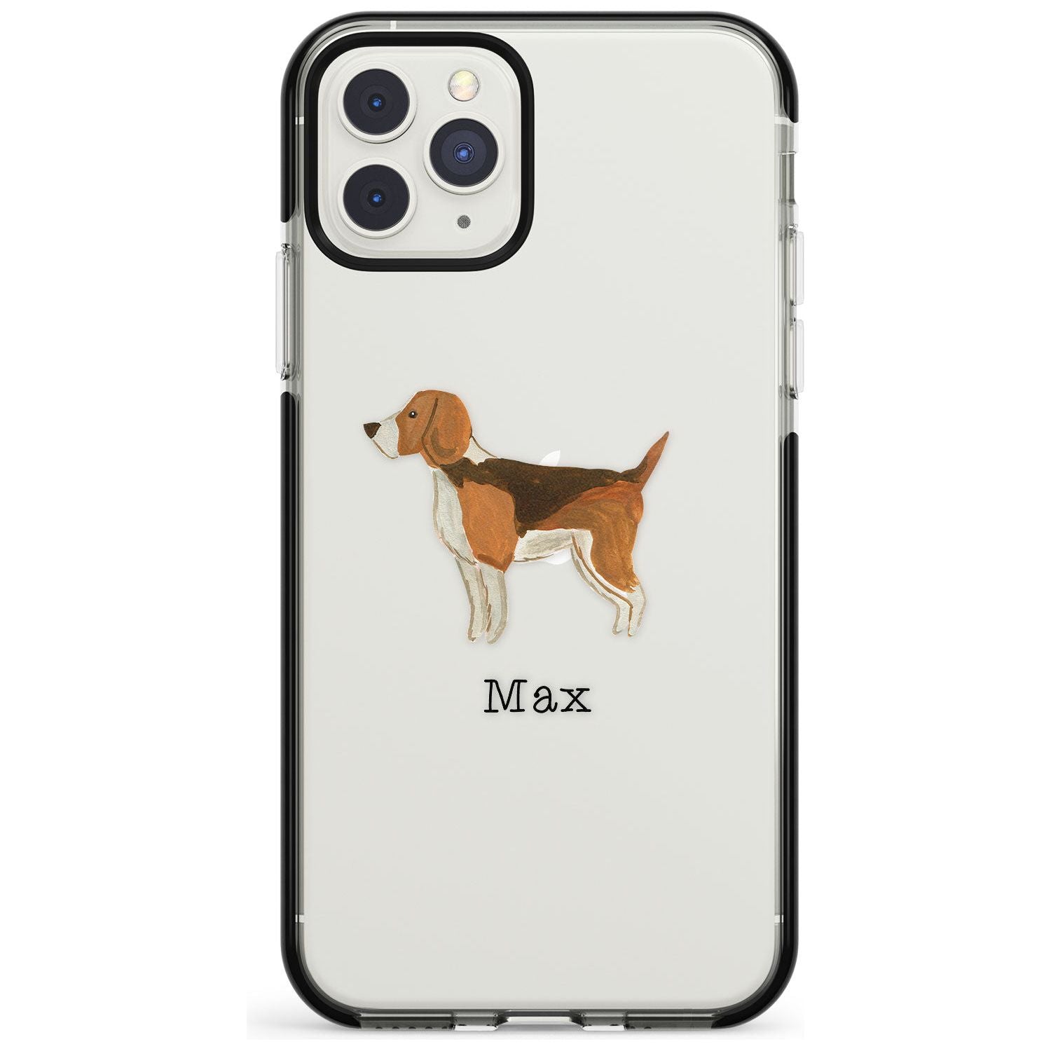 Hand Painted Beagle Black Impact Phone Case for iPhone 11 Pro Max