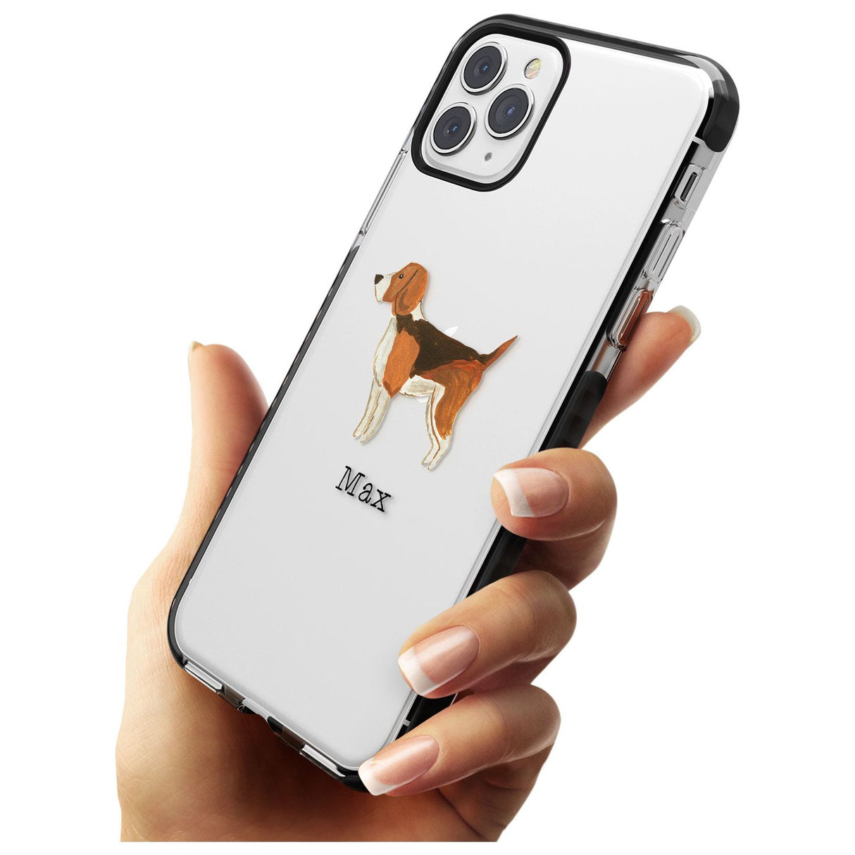 Hand Painted Beagle Black Impact Phone Case for iPhone 11 Pro Max